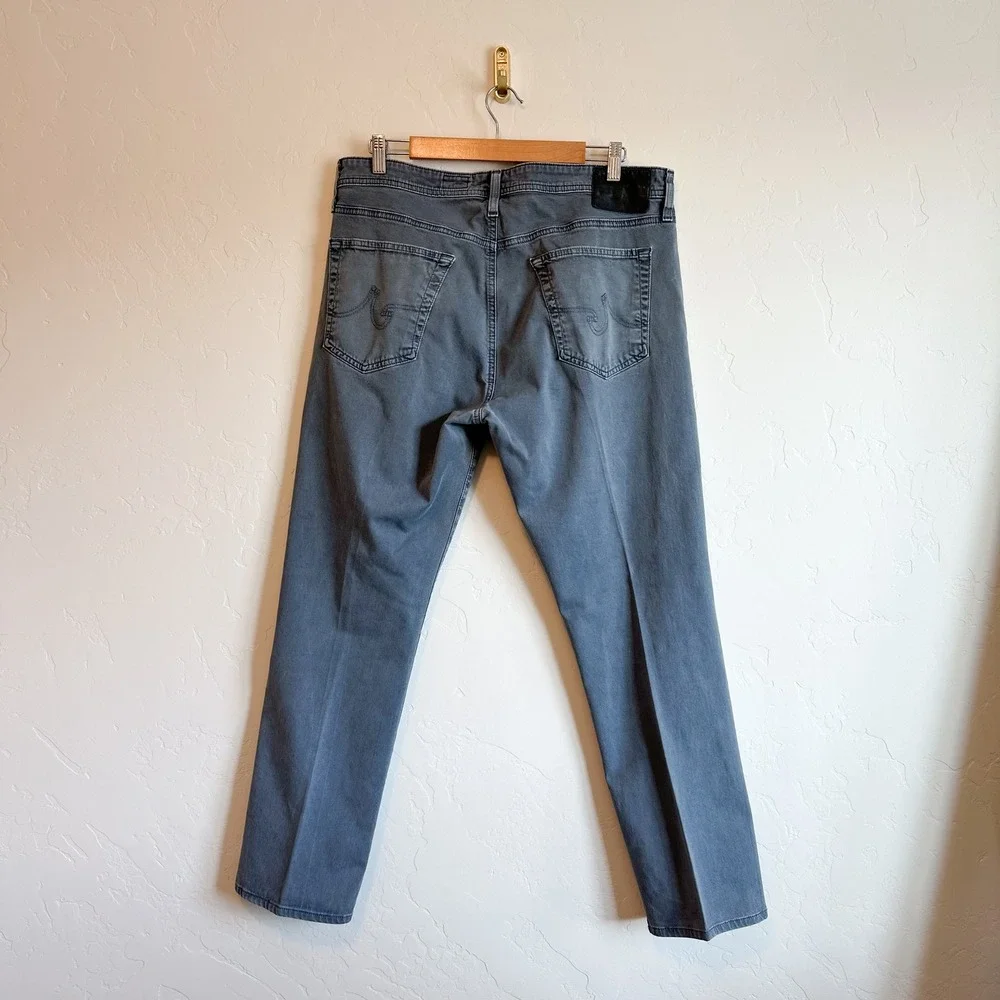 AG Adriano Goldschmied | Everett Sueded Slim Straight‎ Jeans Cotton Grey 35x32